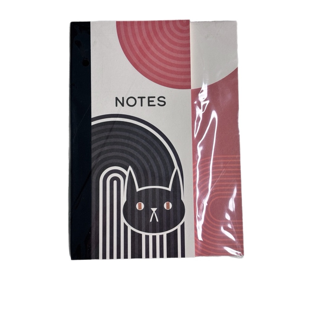 OCS Designs Red and Black Cat Notebook